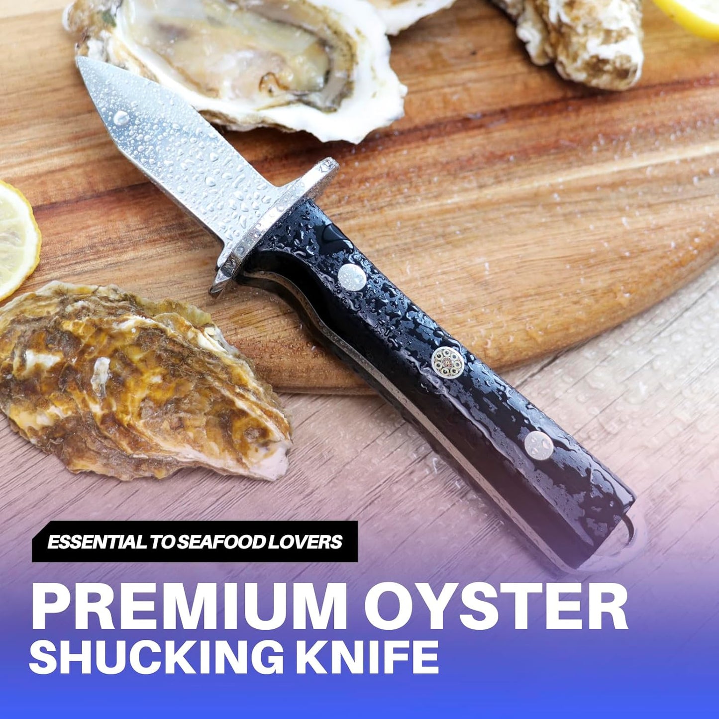 Oyster Shucking Knife+A9 Cut-Resistant Glove with Portable Case,Stainless Steel Oyster Knife and Oyster Shucking Gloves Kit,Heavy Duty Oyster Opener Tool, Oyster Shucker Tool for Chef