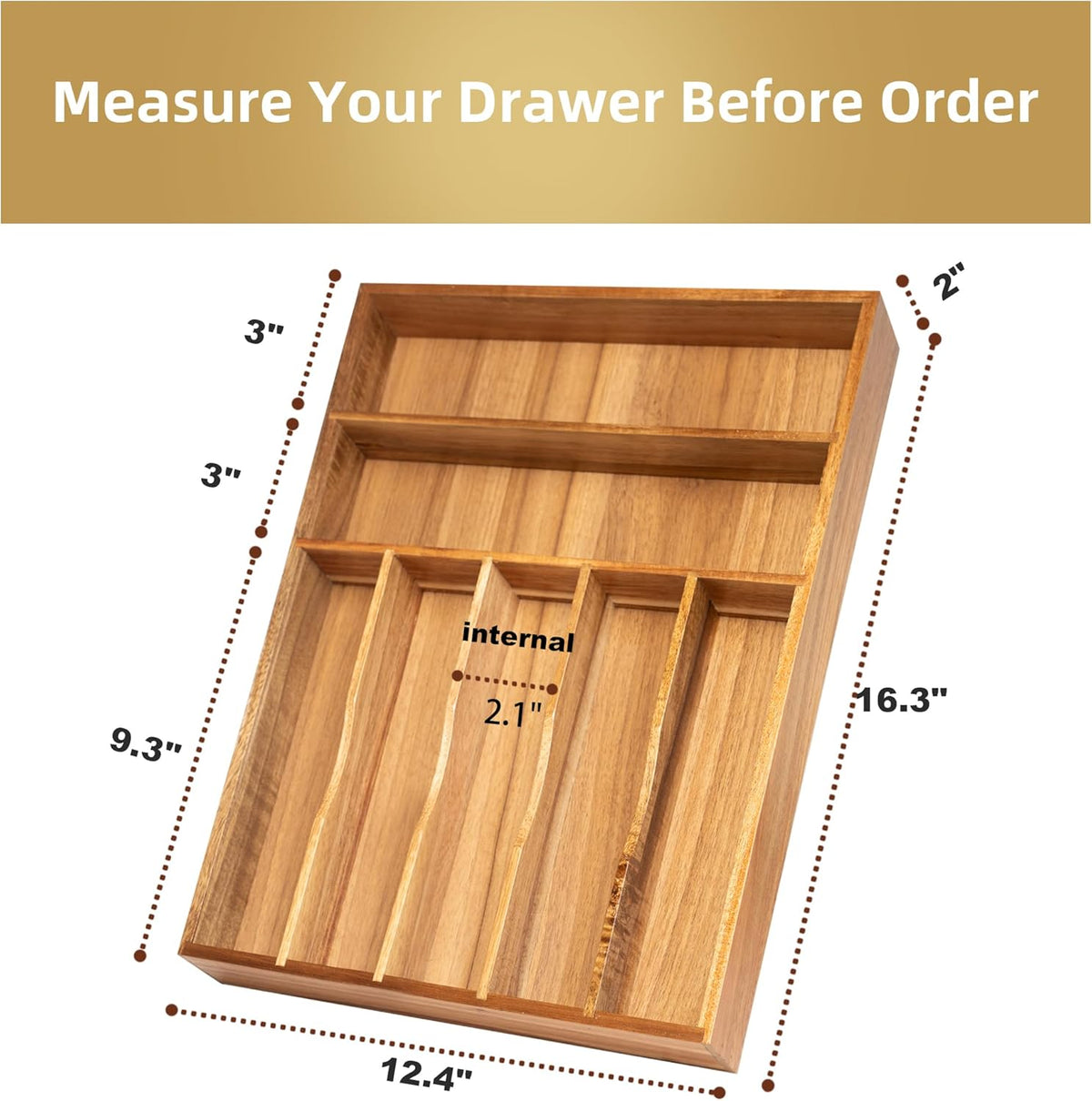Silverware Organizer Small Bamboo Kitchen Drawer Organizer Utensil Organizer Silverware Holder Cutlery Organizer in drawer Flatware Organizer Tray (Black 4 Slots)