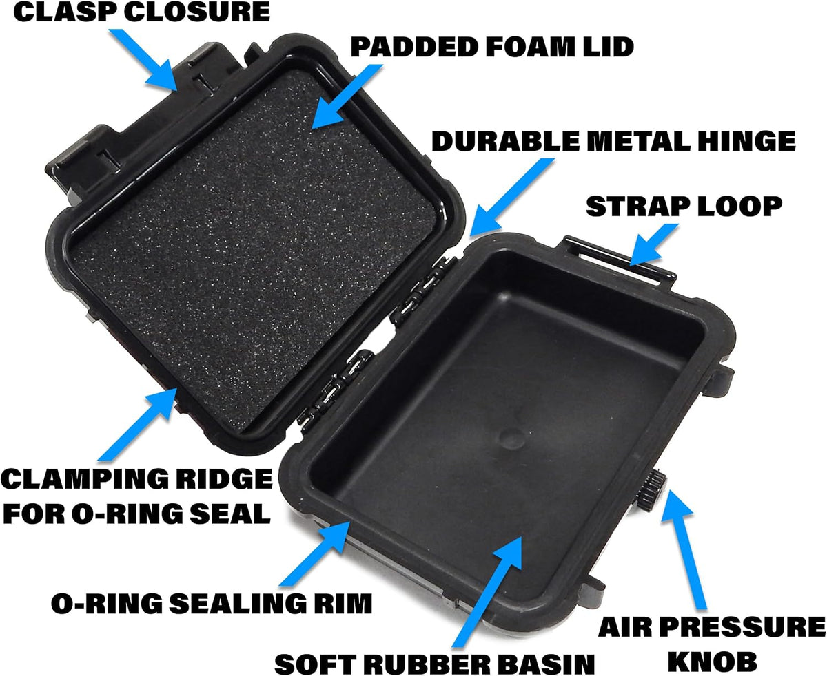 Compact Folding Knife Case - Waterproof Pocket Knife Holder and Knife Box Organizer Fits 3 Folding Knives, Swiss Army Knives & More Up To 5" Folded in Airtight Knife Storage Case