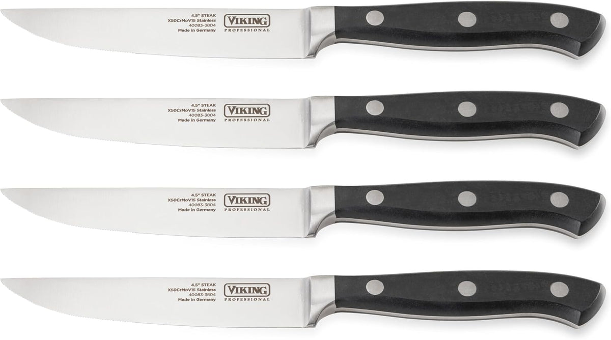 Carving Knife and Fork Set, 8 Inch German Stainless Steel Knife and Fork with Ergonomic Handles for Turkey, Roasts and Chicken, Black