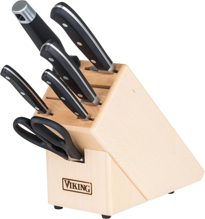 Carving Knife and Fork Set, 8 Inch German Stainless Steel Knife and Fork with Ergonomic Handles for Turkey, Roasts and Chicken, Black