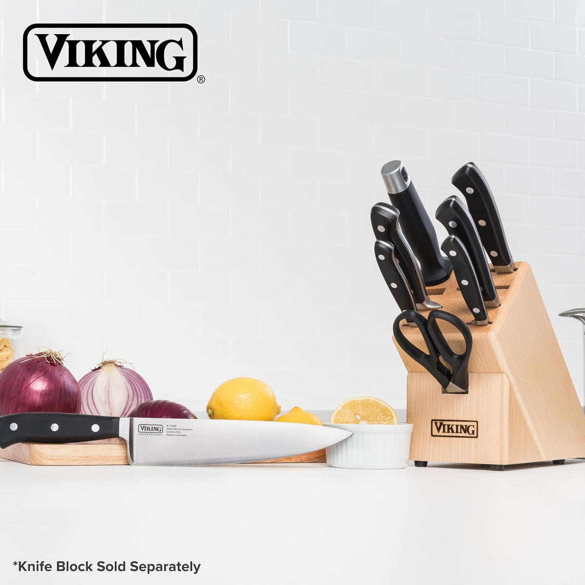 Carving Knife and Fork Set, 8 Inch German Stainless Steel Knife and Fork with Ergonomic Handles for Turkey, Roasts and Chicken, Black