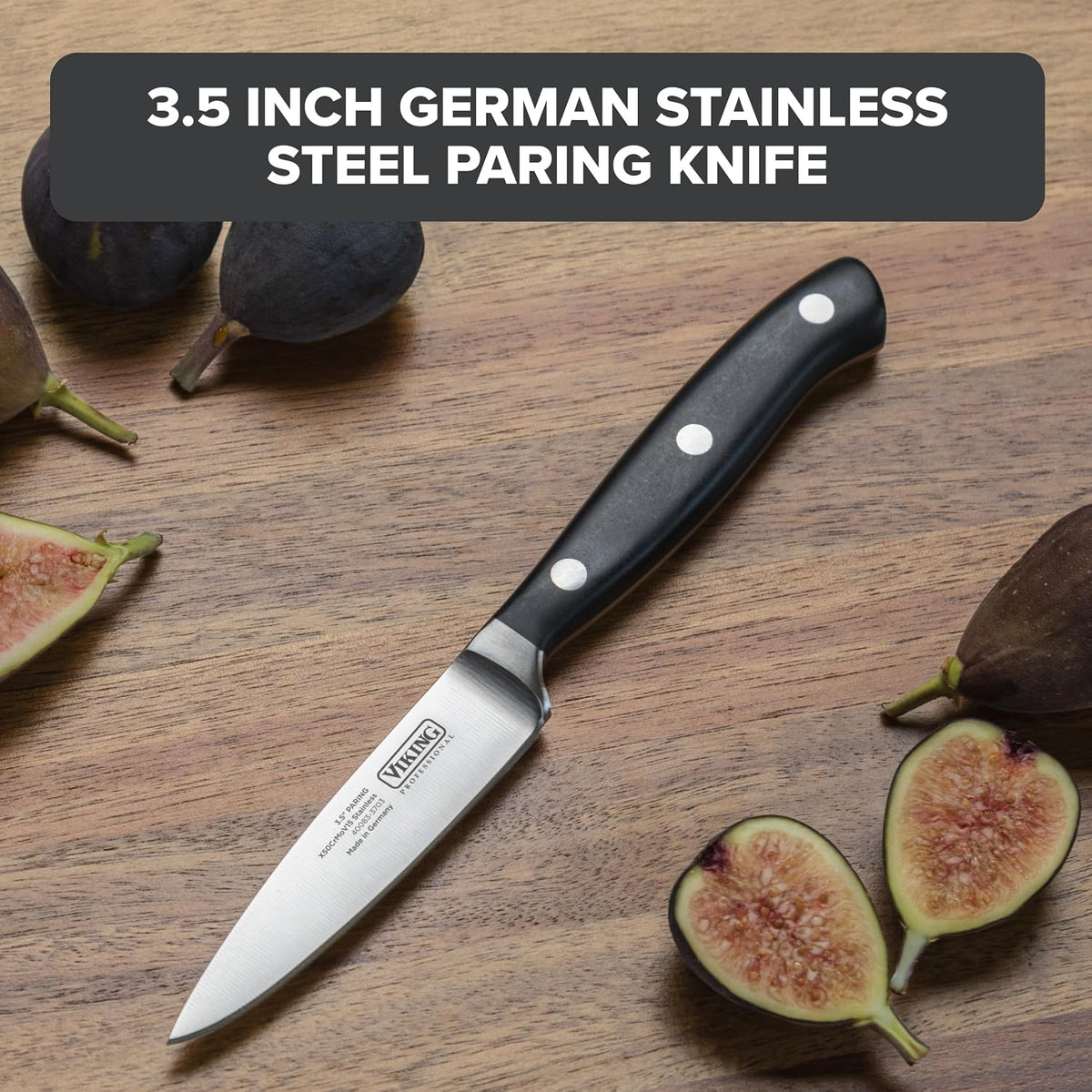 Carving Knife and Fork Set, 8 Inch German Stainless Steel Knife and Fork with Ergonomic Handles for Turkey, Roasts and Chicken, Black