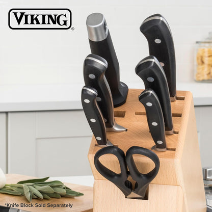 Carving Knife and Fork Set, 8 Inch German Stainless Steel Knife and Fork with Ergonomic Handles for Turkey, Roasts and Chicken, Black