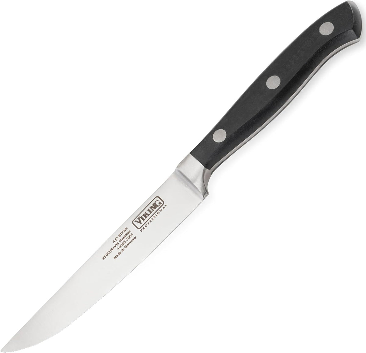 Carving Knife and Fork Set, 8 Inch German Stainless Steel Knife and Fork with Ergonomic Handles for Turkey, Roasts and Chicken, Black