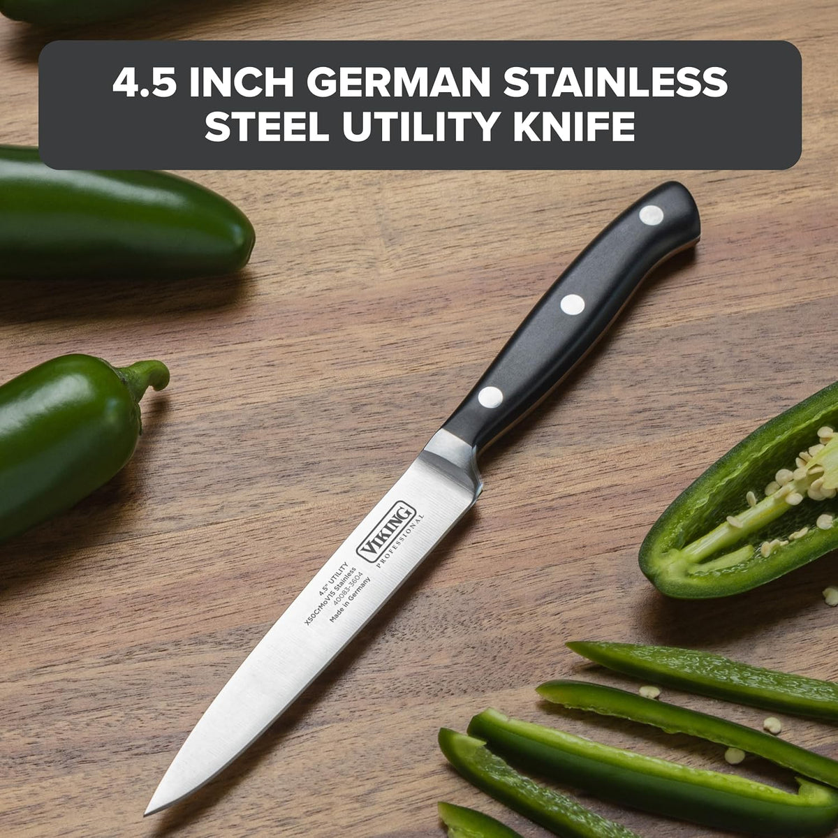 Carving Knife and Fork Set, 8 Inch German Stainless Steel Knife and Fork with Ergonomic Handles for Turkey, Roasts and Chicken, Black