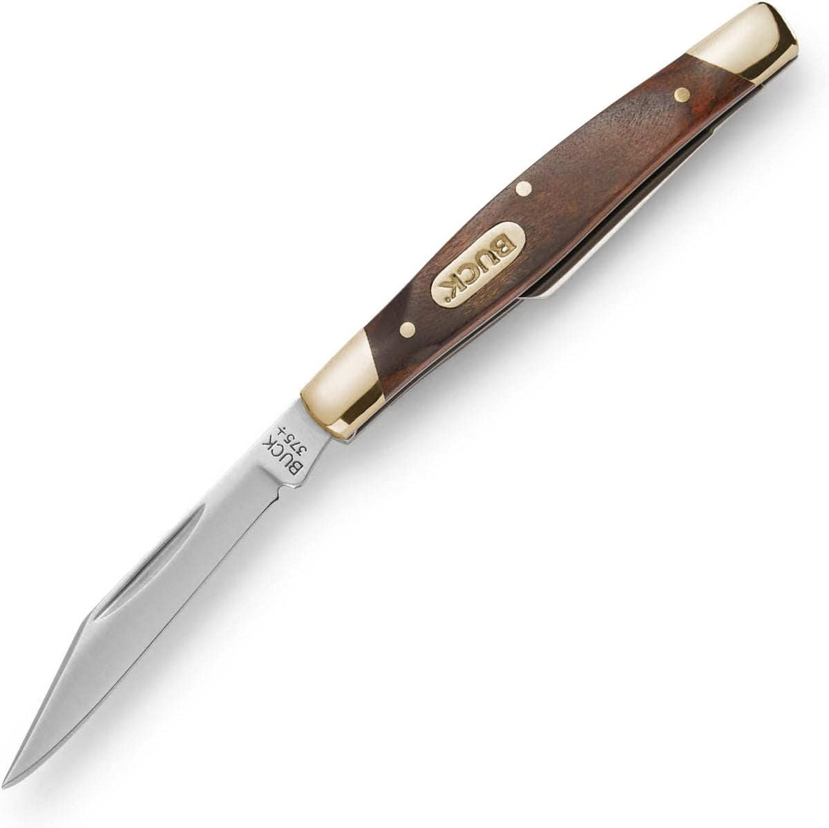 375 Deuce 2-Blade Folding Pocket Knife, Woodgrain Inlay Handle with Nickel Silver Bolsters, 420J2 Steel Clip and Coping Blades, EDC Pocket Knife, 0.7 oz