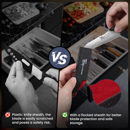 4 Inch Paring Knife with Cover, Ultra Sharp Small Kitchen Knife