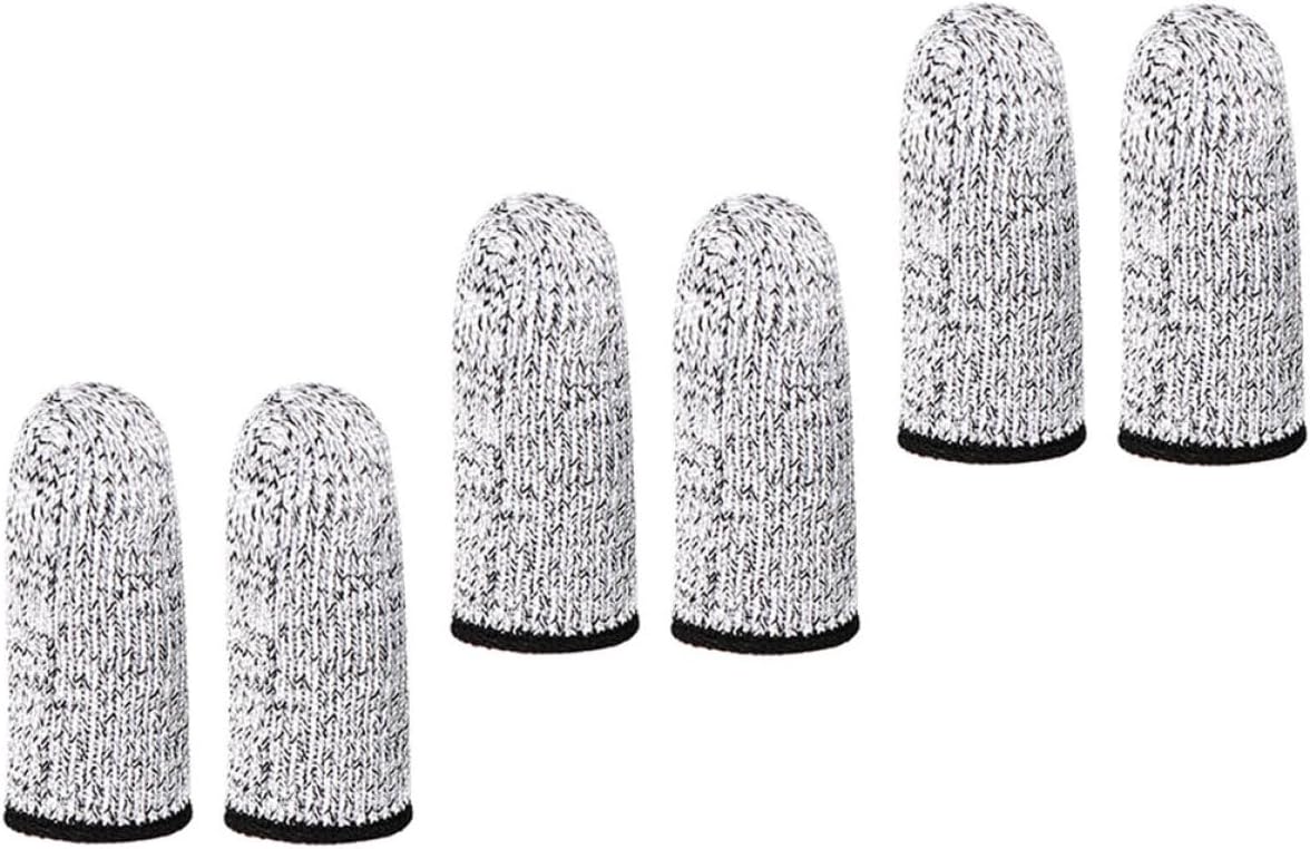 3 Pairs Cut Resistant Finger Cots Finger Sleeve Protectors 5-Level Abrasion Resistance Elastic Thumb Covers for Kitchen, Crafting, and Sculpture Work