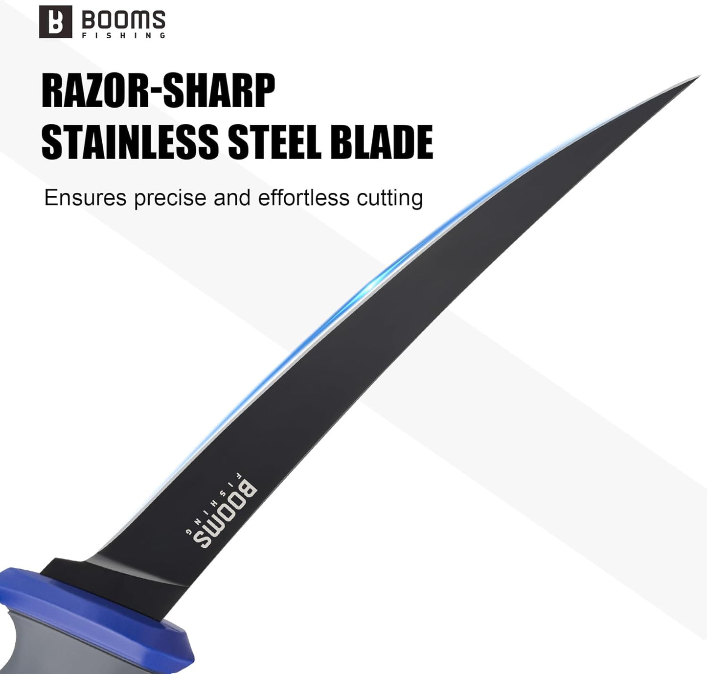 Fillet Knife for Fish: 5" Razor-Sharp Stainless Steel Bait Knife with Sheath & Sharpener - XW60 Non-slip Grip Saltwater/Freshwater Fishing Gear - Fish Knife for Cutting Bait & Rig Prep
