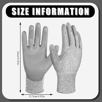 3 Pairs Cut Resistant Gloves Level 5 Protection, Cut Proof Gloves for Kitchen Meat Cutting Oyster Shucking Wood Carving and More