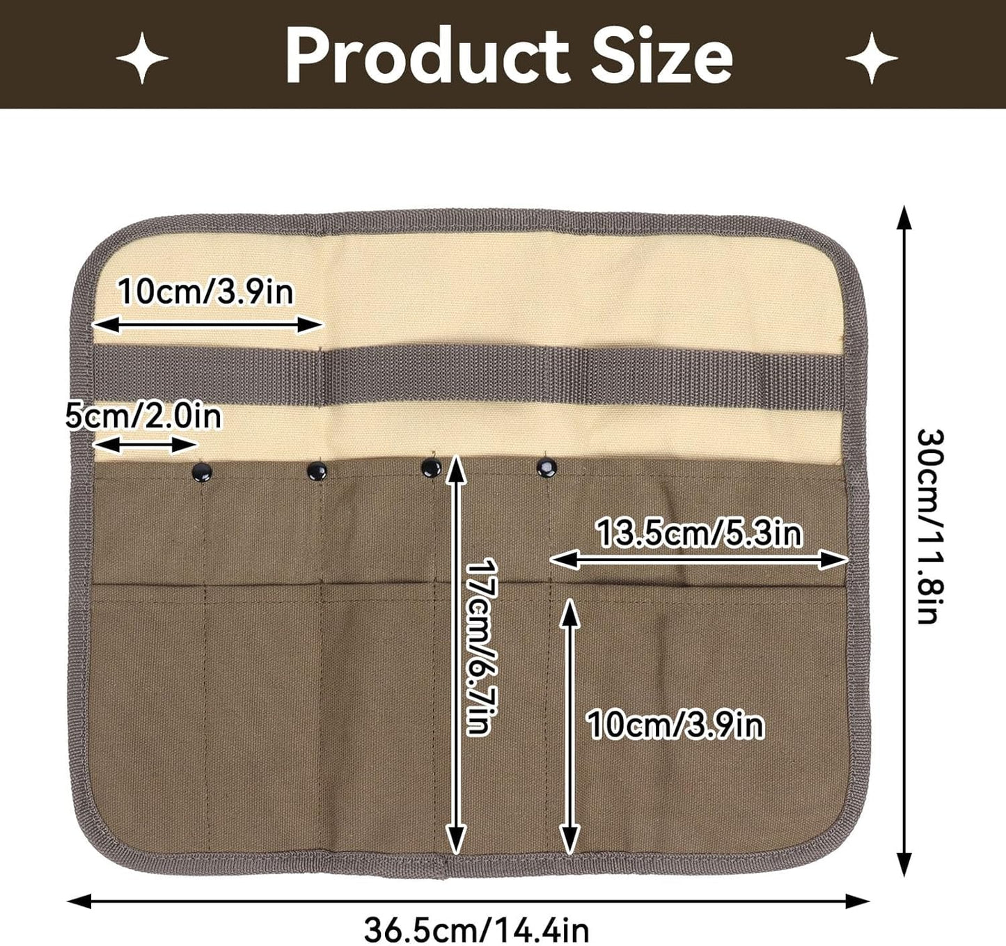 Chef Knife Roll Bag, 10 Slots Canvas Knife Bag Portable Chef Case Roll Knives Storage Pouch Case for Home, Kitchen, Grill