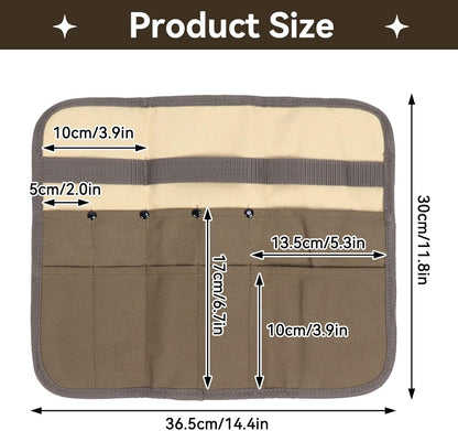 Chef Knife Roll Bag, 10 Slots Canvas Knife Bag Portable Chef Case Roll Knives Storage Pouch Case for Home, Kitchen, Grill