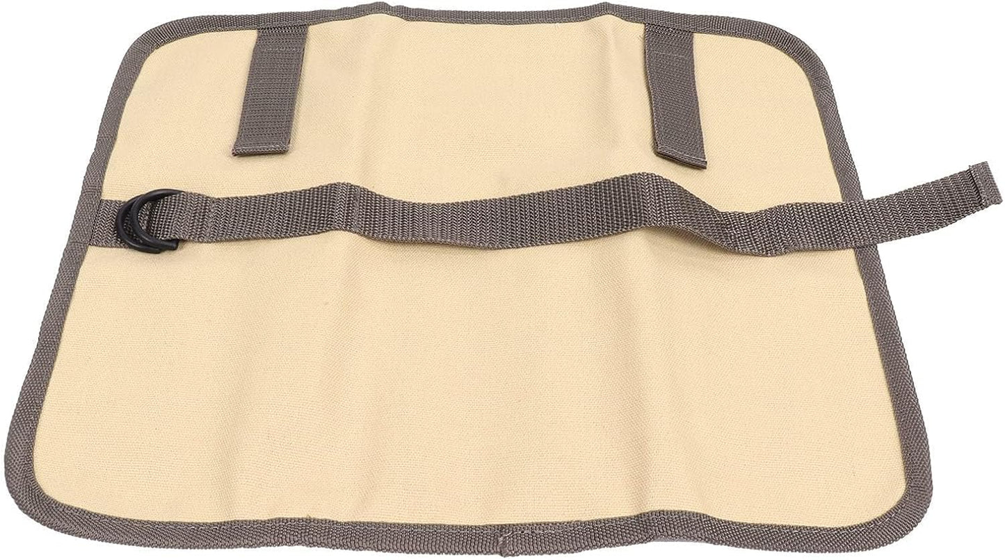 Chef Knife Roll Bag, 10 Slots Canvas Knife Bag Portable Chef Case Roll Knives Storage Pouch Case for Home, Kitchen, Grill