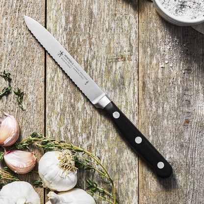 Classic Razor-Sharp 5-inch Serrated Utility Knife, Tomato Knife, German Engineered Informed by 100+ Years of Mastery
