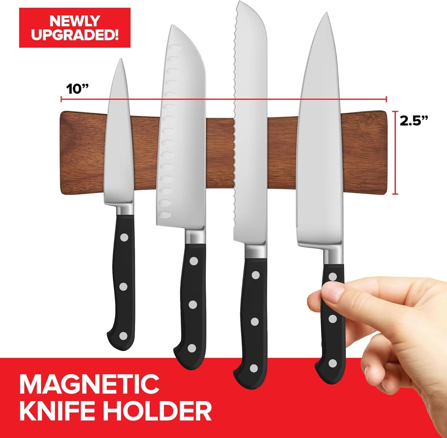 16 Inch Stainless Steel Magnetic Knife Bar with Multi-Purpose Functionality as a Knife Holder, Knife Strip, Magnetic Tool Organizer, Art Supply Organizer & Home Organizer