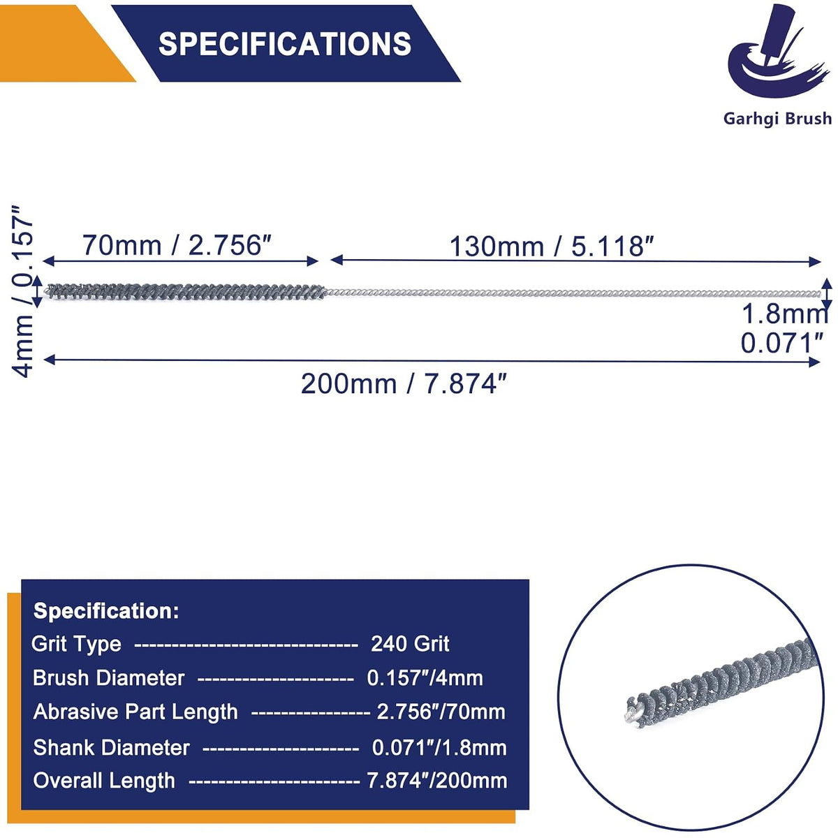 Garhgi 0.177 Inch Cylinder Honing with 240 Grit SC Ball Tool | 4.5mm Ball-Style Honing Deburring Deglazing Restoration, Small Bore Valve Guide Fitting Porting, Stainless Steel Cast Iron