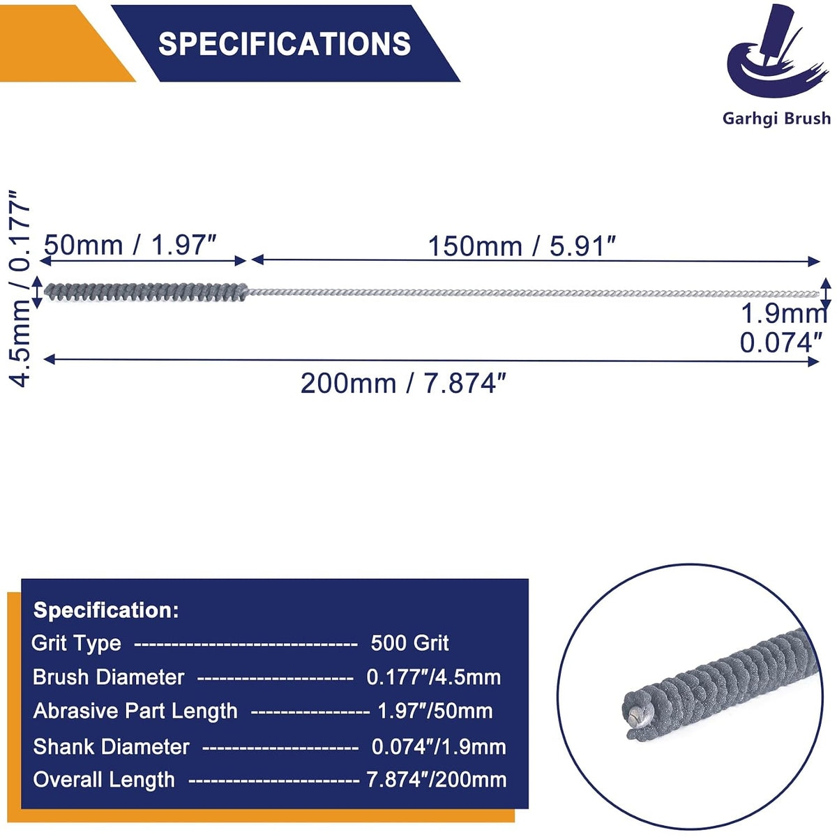 Garhgi 0.177 Inch Cylinder Honing with 240 Grit SC Ball Tool | 4.5mm Ball-Style Honing Deburring Deglazing Restoration, Small Bore Valve Guide Fitting Porting, Stainless Steel Cast Iron
