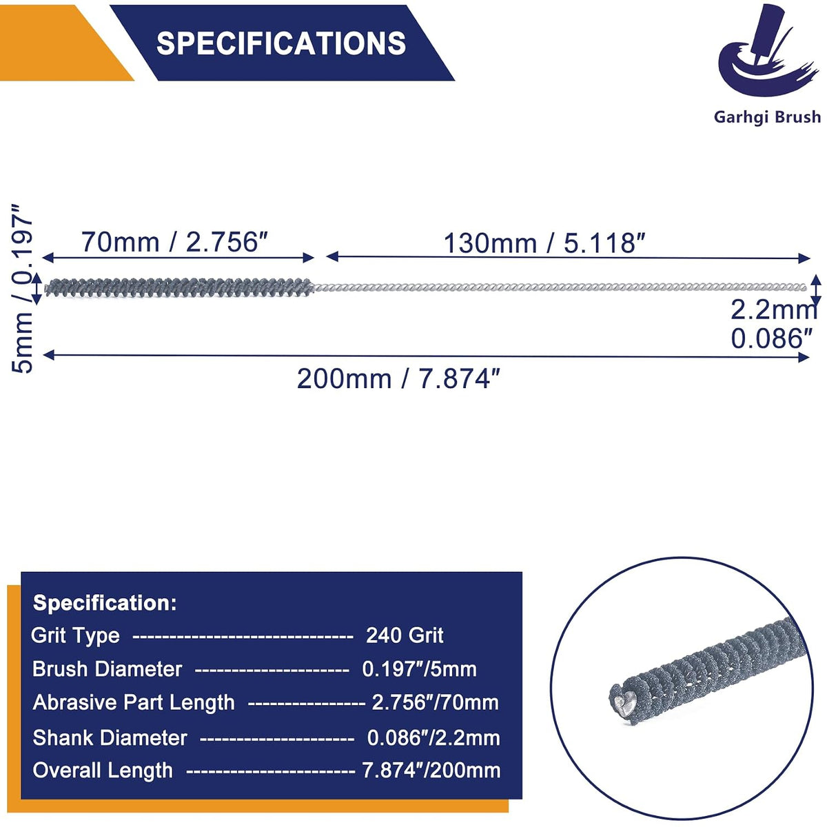 Garhgi 0.177 Inch Cylinder Honing with 240 Grit SC Ball Tool | 4.5mm Ball-Style Honing Deburring Deglazing Restoration, Small Bore Valve Guide Fitting Porting, Stainless Steel Cast Iron