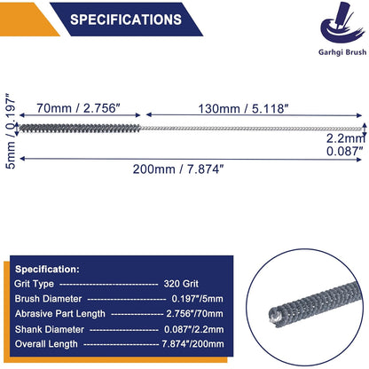 Garhgi 0.177 Inch Cylinder Honing with 240 Grit SC Ball Tool | 4.5mm Ball-Style Honing Deburring Deglazing Restoration, Small Bore Valve Guide Fitting Porting, Stainless Steel Cast Iron