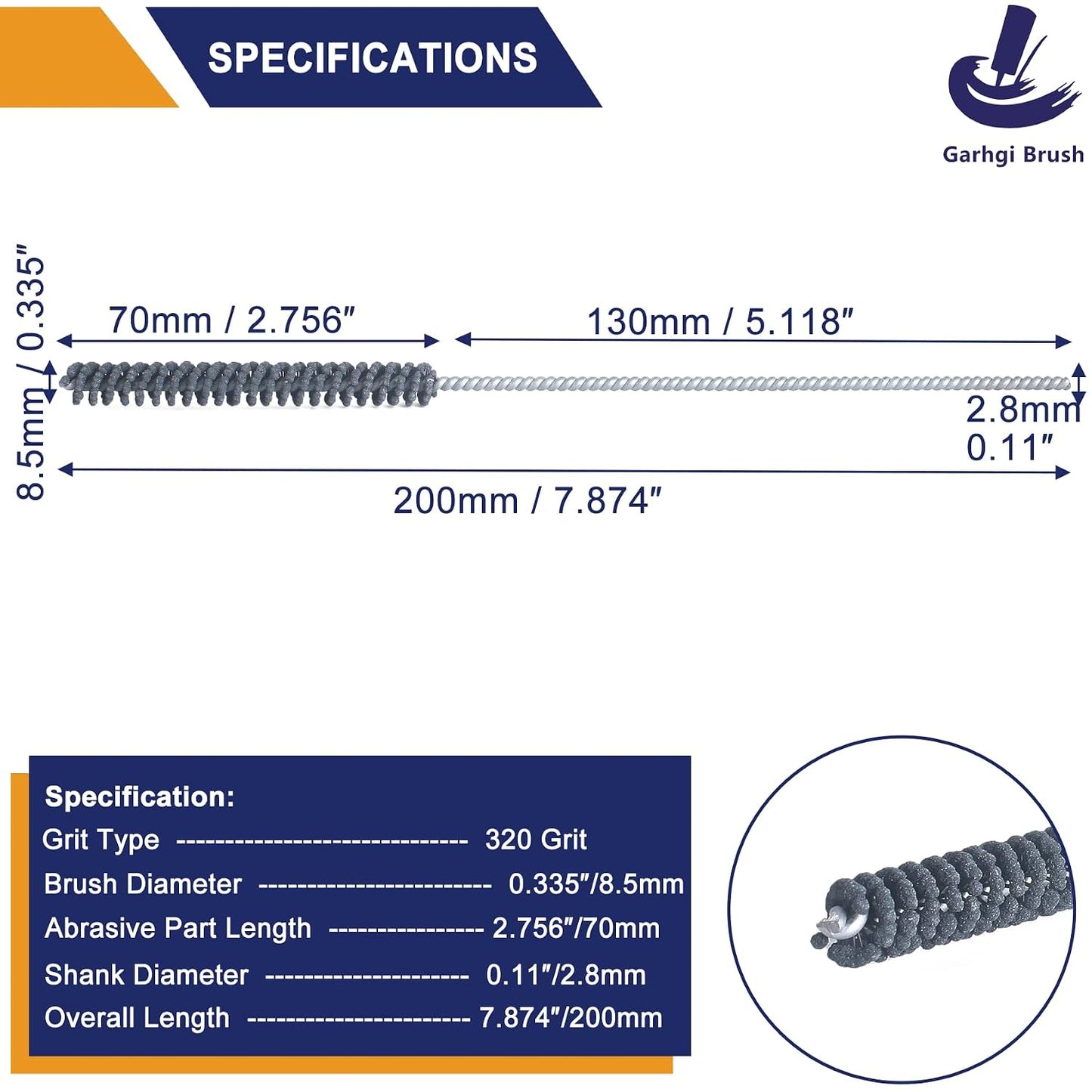 Garhgi 0.177 Inch Cylinder Honing with 240 Grit SC Ball Tool | 4.5mm Ball-Style Honing Deburring Deglazing Restoration, Small Bore Valve Guide Fitting Porting, Stainless Steel Cast Iron