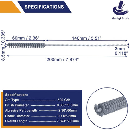Garhgi 0.177 Inch Cylinder Honing with 240 Grit SC Ball Tool | 4.5mm Ball-Style Honing Deburring Deglazing Restoration, Small Bore Valve Guide Fitting Porting, Stainless Steel Cast Iron