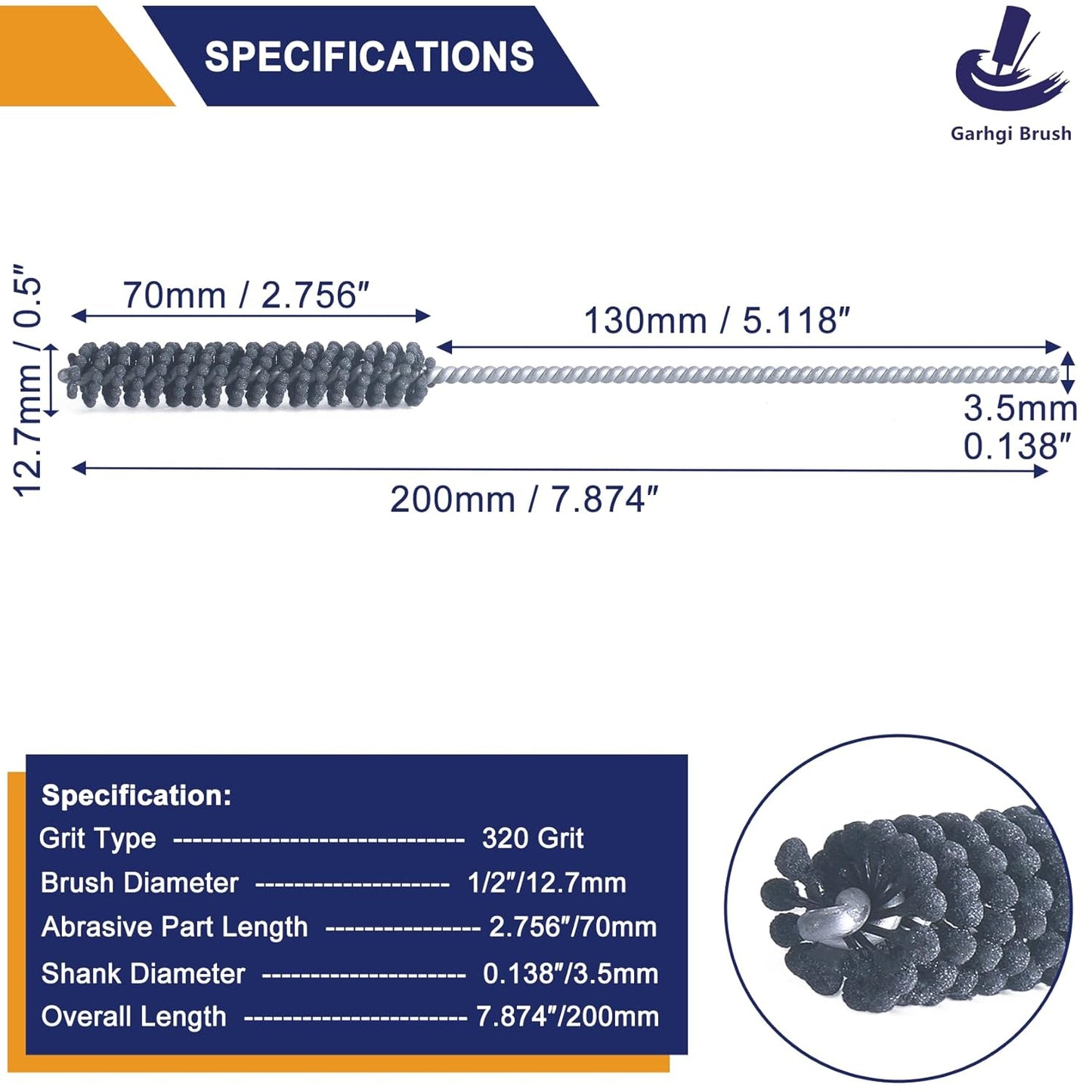 Garhgi 0.177 Inch Cylinder Honing with 240 Grit SC Ball Tool | 4.5mm Ball-Style Honing Deburring Deglazing Restoration, Small Bore Valve Guide Fitting Porting, Stainless Steel Cast Iron