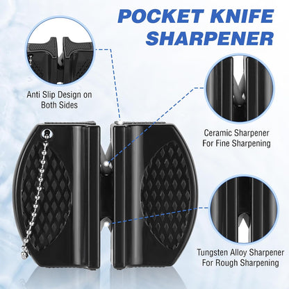 4PCS Fish Fillet Set, Fish Cleaning Kit | With 6" Fillet Knife, 24"*13" Non-Slip Fish Fillet & Cleaning Mat, Level 5 Cut Resistant Gloves, Knife Sharpener