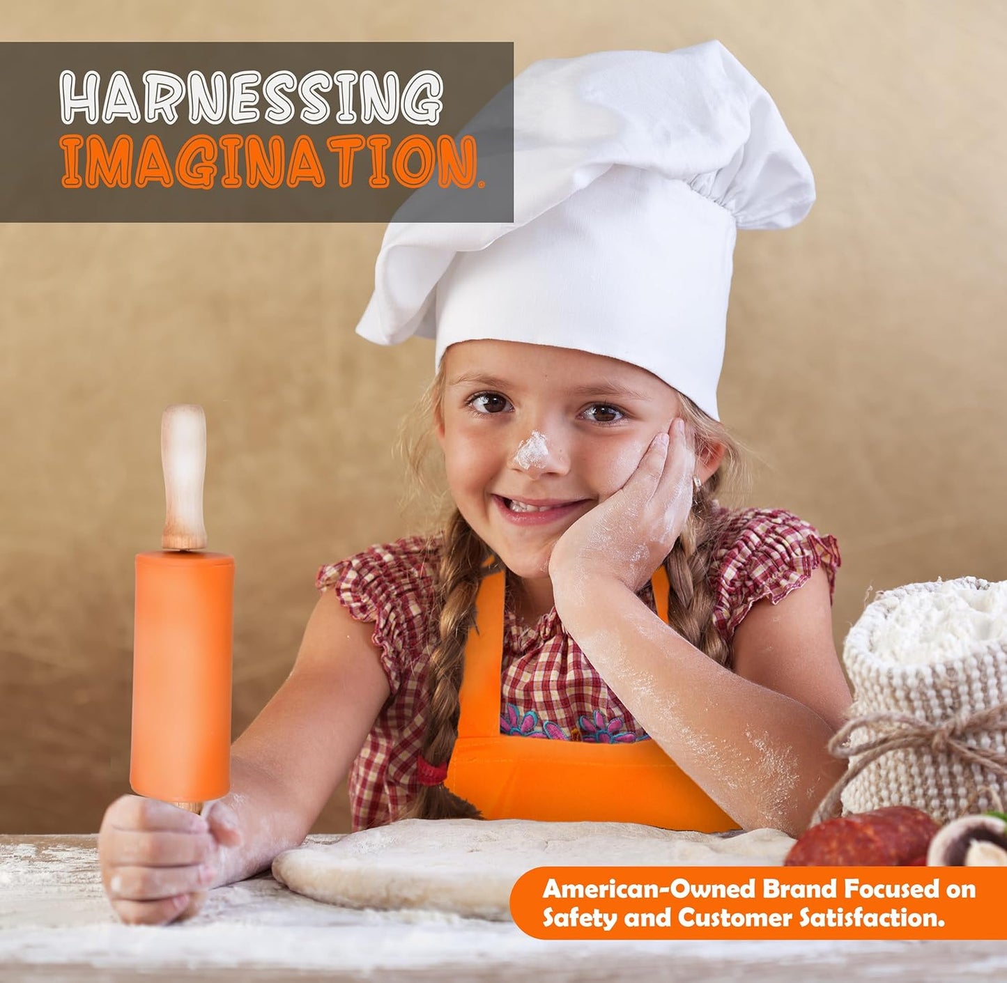 Kids Real Cooking and Baking Supplies Gift Set with Case (Orange) | 31 Piece Montessori Junior Chef Kitchen Set with Toddler Utensils, Kids Knife Set for Fine Motor Skills for Children Ages 6+