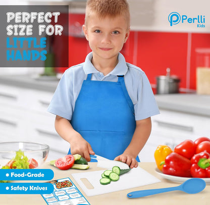 Kids Real Cooking and Baking Supplies Gift Set with Case (Orange) | 31 Piece Montessori Junior Chef Kitchen Set with Toddler Utensils, Kids Knife Set for Fine Motor Skills for Children Ages 6+