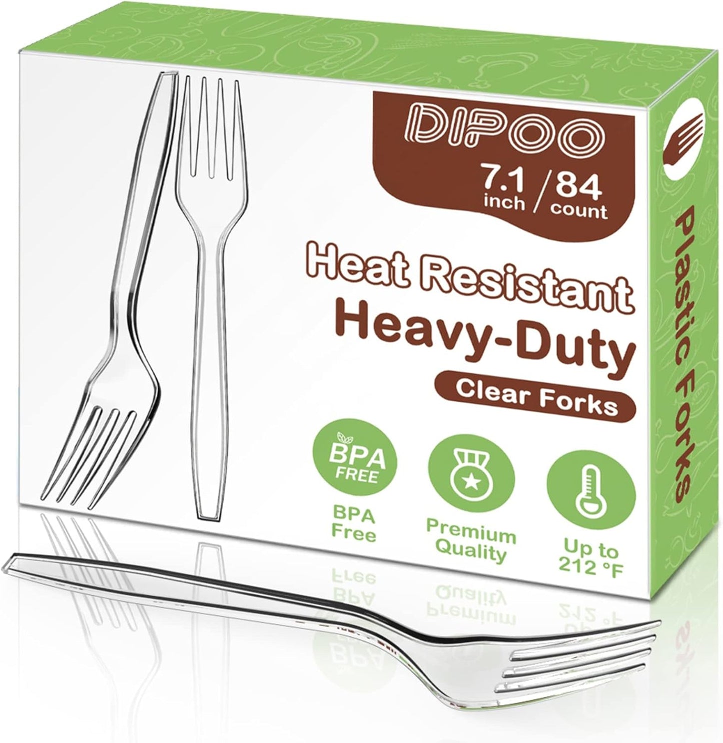 7.5" Clear Plastic Knives Heavy Duty Upgraded Heat Resistant & BPA Free, Solid and Durable Plastic Cutlery, Premium Disposable Knives, for Party Supply(84 Count)
