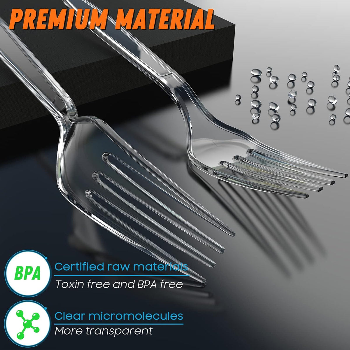 7.5" Clear Plastic Knives Heavy Duty Upgraded Heat Resistant & BPA Free, Solid and Durable Plastic Cutlery, Premium Disposable Knives, for Party Supply(84 Count)