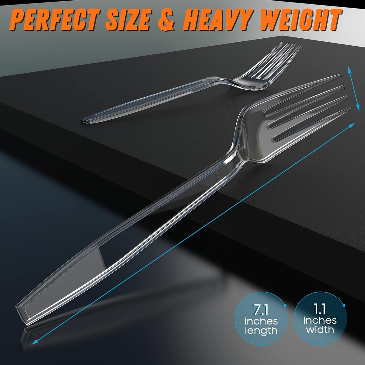 7.5" Clear Plastic Knives Heavy Duty Upgraded Heat Resistant & BPA Free, Solid and Durable Plastic Cutlery, Premium Disposable Knives, for Party Supply(84 Count)