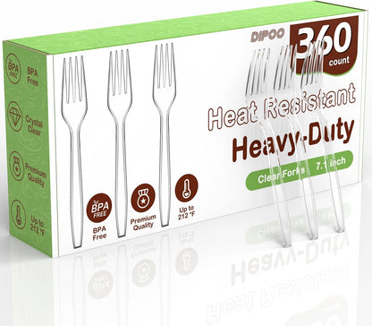 7.5" Clear Plastic Knives Heavy Duty Upgraded Heat Resistant & BPA Free, Solid and Durable Plastic Cutlery, Premium Disposable Knives, for Party Supply(84 Count)