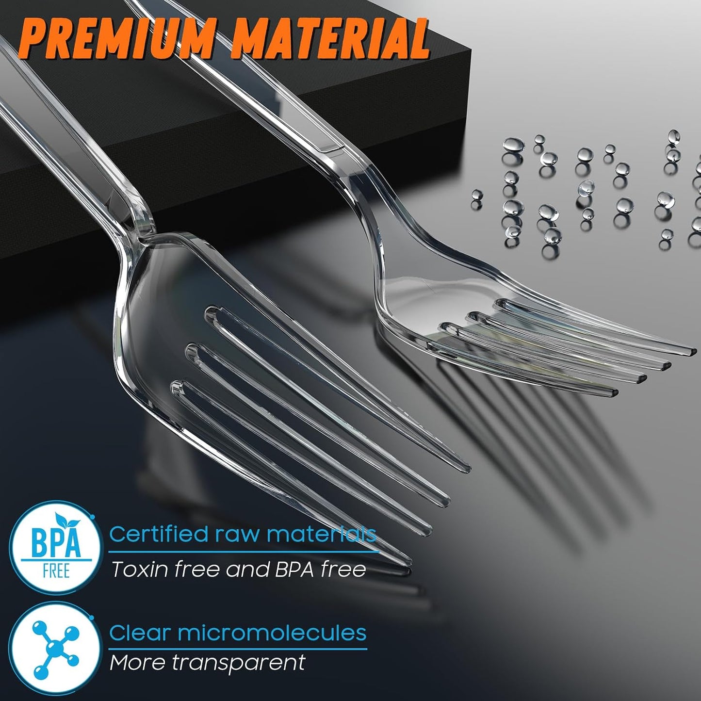 7.5" Clear Plastic Knives Heavy Duty Upgraded Heat Resistant & BPA Free, Solid and Durable Plastic Cutlery, Premium Disposable Knives, for Party Supply(84 Count)