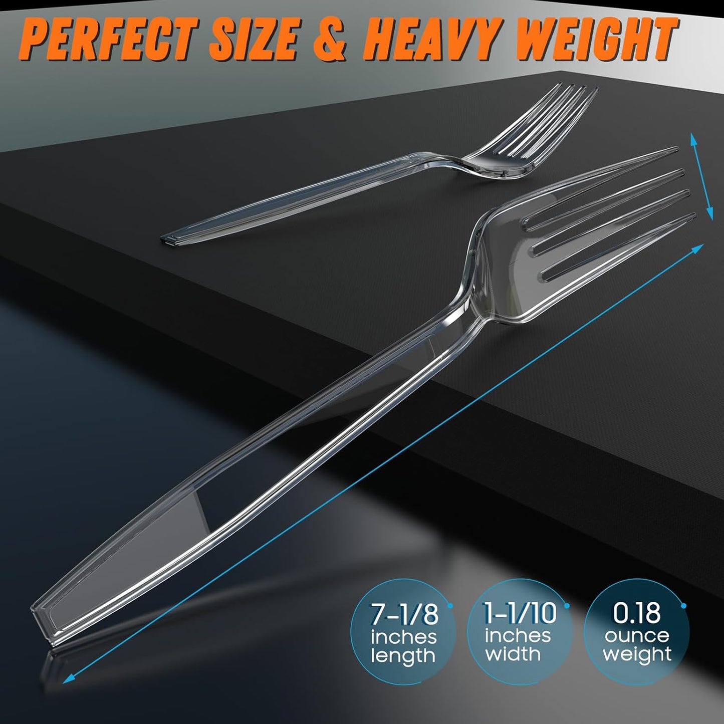 7.5" Clear Plastic Knives Heavy Duty Upgraded Heat Resistant & BPA Free, Solid and Durable Plastic Cutlery, Premium Disposable Knives, for Party Supply(84 Count)
