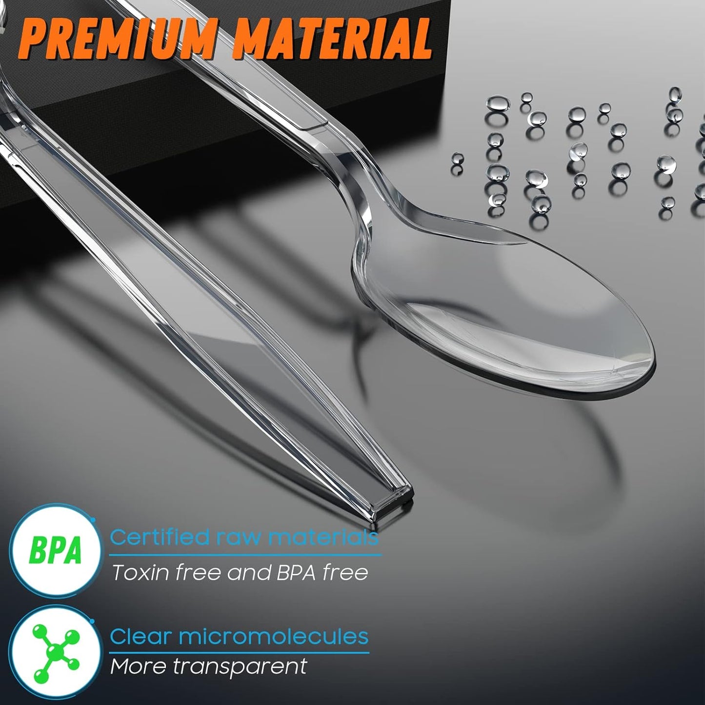 7.5" Clear Plastic Knives Heavy Duty Upgraded Heat Resistant & BPA Free, Solid and Durable Plastic Cutlery, Premium Disposable Knives, for Party Supply(84 Count)