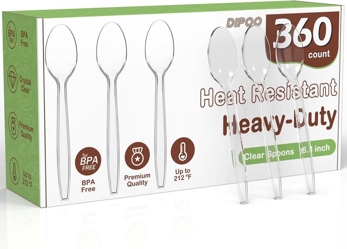 7.5" Clear Plastic Knives Heavy Duty Upgraded Heat Resistant & BPA Free, Solid and Durable Plastic Cutlery, Premium Disposable Knives, for Party Supply(84 Count)