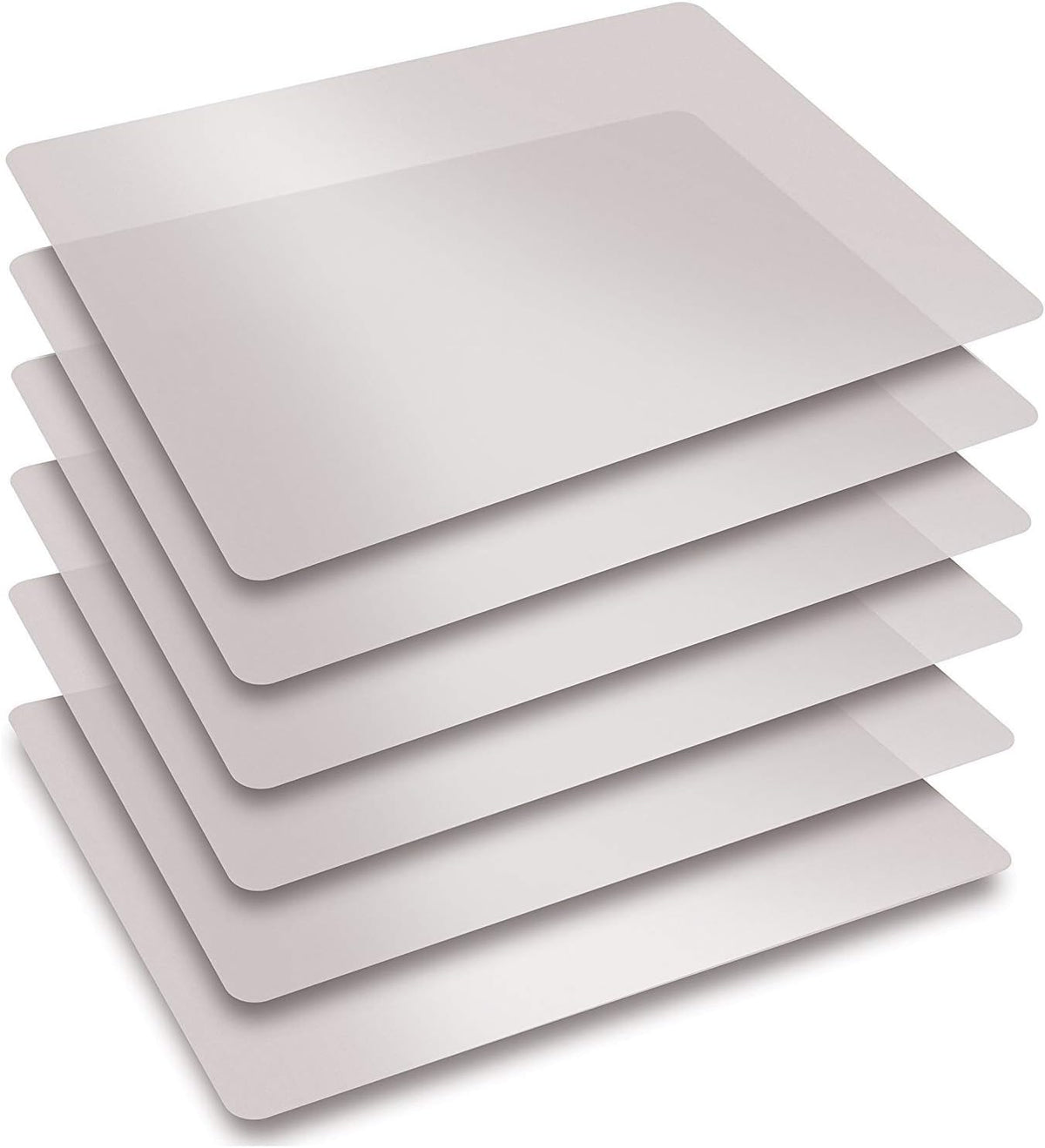 15" x 12" Extra Thick Flexible Frosted Clear Plastic Cutting Mats, Set of 6