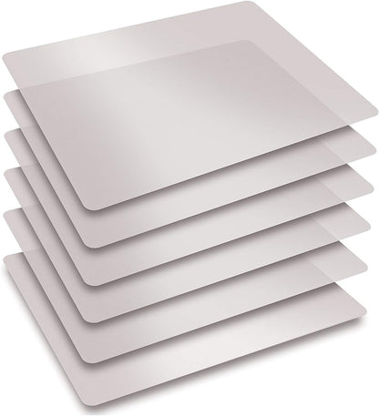 15" x 12" Extra Thick Flexible Frosted Clear Plastic Cutting Mats, Set of 6