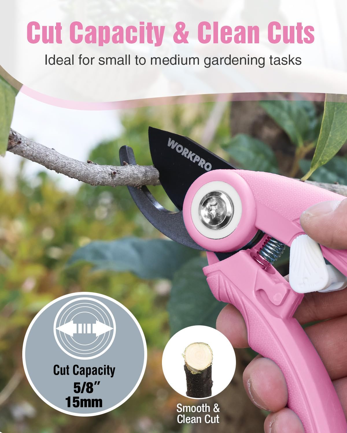 6.9" Bypass Pruning Shears Gardening Scissors with SK5 Blade, Green | Handheld Garden Floral Clippers for Rose, Plants, Flowers, Fruit Trees, Gardening Gifts for Women & Men