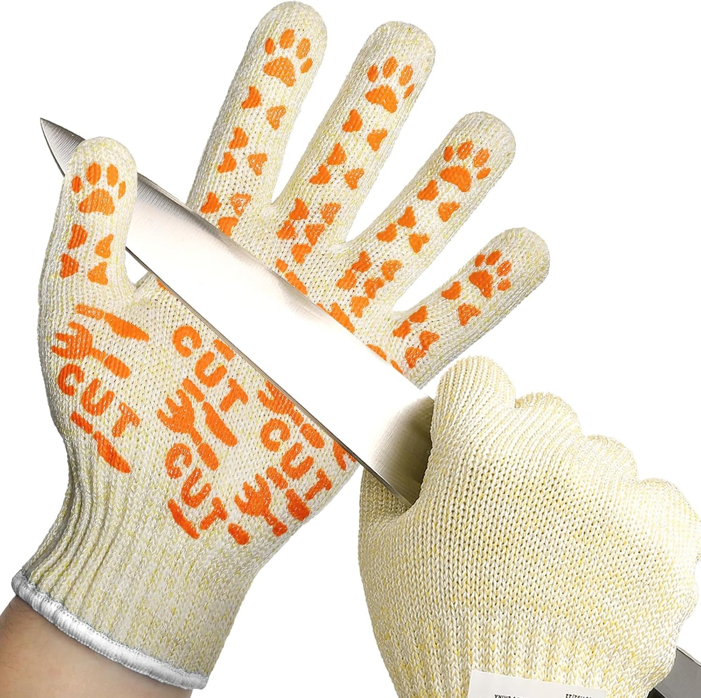 SlicePro ANSI A9 Cut Resistant Gloves Food Grade, PR1501-GD Non-Slip for Kitchen Meat Cutting, Oyster Shucking, Fish Fillet Processing, L