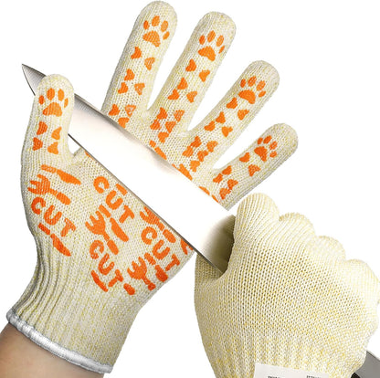 SlicePro ANSI A9 Cut Resistant Gloves Food Grade, PR1501-GD Non-Slip for Kitchen Meat Cutting, Oyster Shucking, Fish Fillet Processing, L