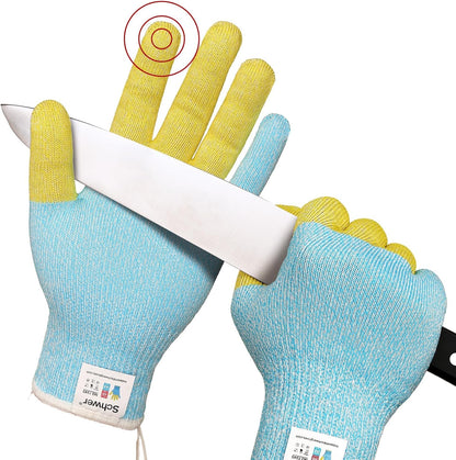 SlicePro ANSI A9 Cut Resistant Gloves Food Grade, PR1501-GD Non-Slip for Kitchen Meat Cutting, Oyster Shucking, Fish Fillet Processing, L