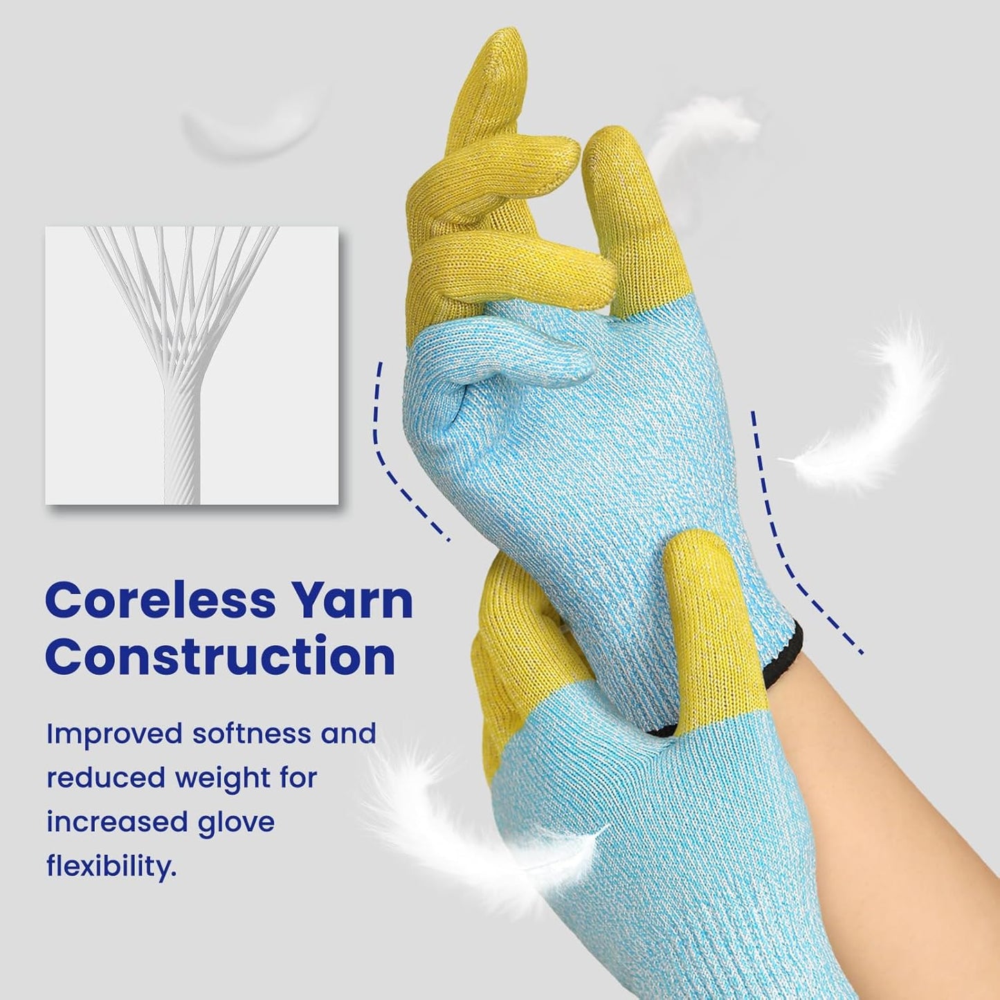 SlicePro ANSI A9 Cut Resistant Gloves Food Grade, PR1501-GD Non-Slip for Kitchen Meat Cutting, Oyster Shucking, Fish Fillet Processing, L
