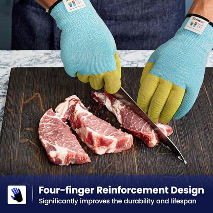 SlicePro ANSI A9 Cut Resistant Gloves Food Grade, PR1501-GD Non-Slip for Kitchen Meat Cutting, Oyster Shucking, Fish Fillet Processing, L