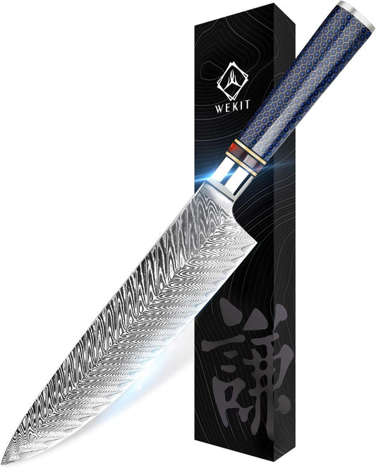 Chef Knife 8 Inch, Damascus Chef Knife Japanese VG10 Kitchen Knife Sharpest 67-Layer High Carbon Stainless Steel knife, Pro Cooking Knife, Meat Cutting Gyuto Chef Knife with Sheath