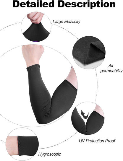16 Pairs UV Sun Protection Arm Sleeves | for Men Women Cooling Arm Sleeves for Outdoor Sports Workouts Tattoo Covers