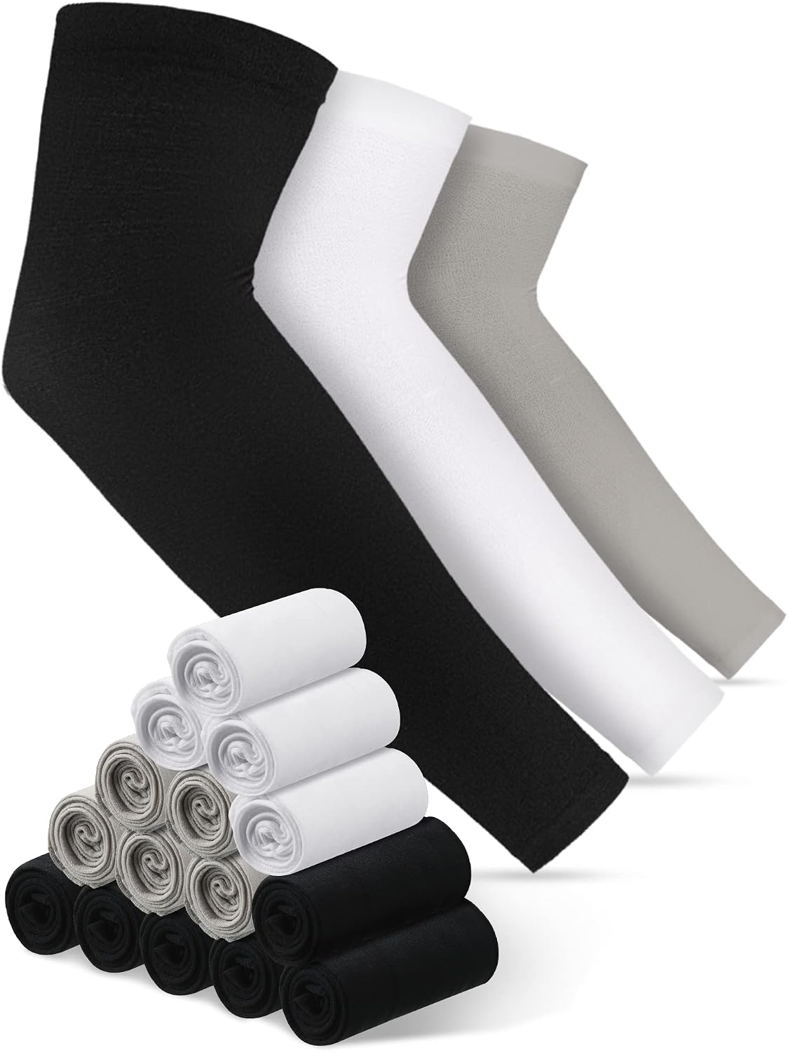 16 Pairs UV Sun Protection Arm Sleeves | for Men Women Cooling Arm Sleeves for Outdoor Sports Workouts Tattoo Covers