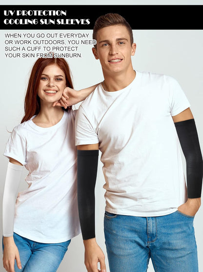 16 Pairs UV Sun Protection Arm Sleeves | for Men Women Cooling Arm Sleeves for Outdoor Sports Workouts Tattoo Covers